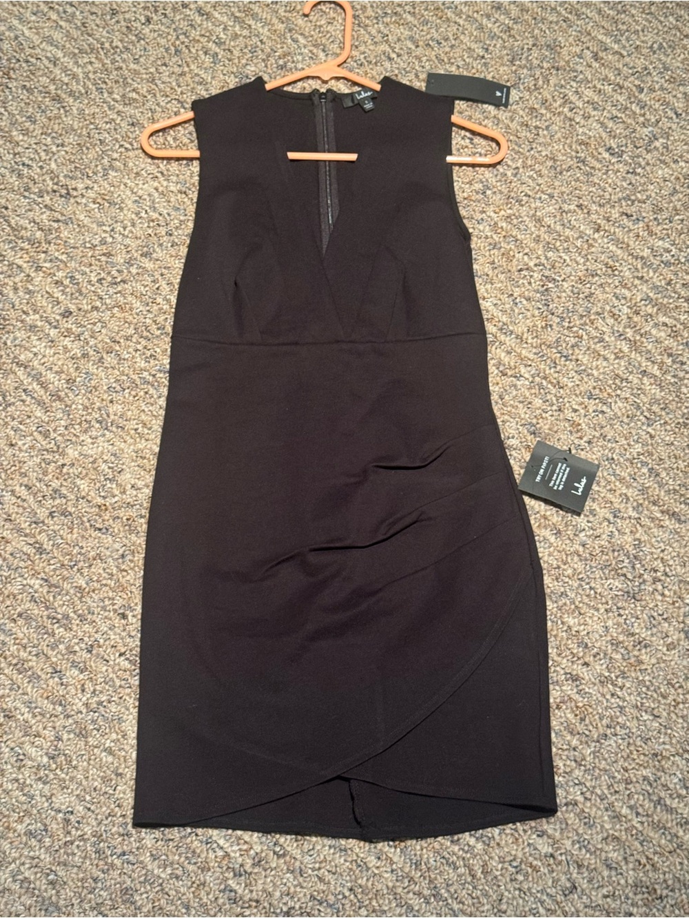 Lulu's Black Sleeveless Mini Dress with V-Neck, Size Small, Little Black Dress